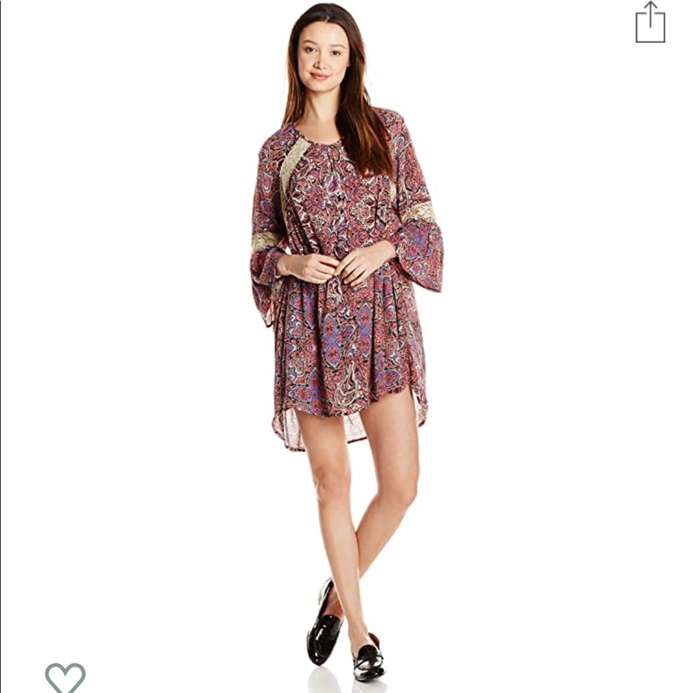 Angie tunic with lace detail warm colors large